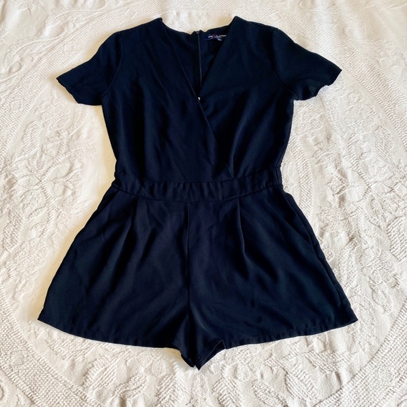 Like-New Black V-Neck Dressy Romper - Picture 1 of 8